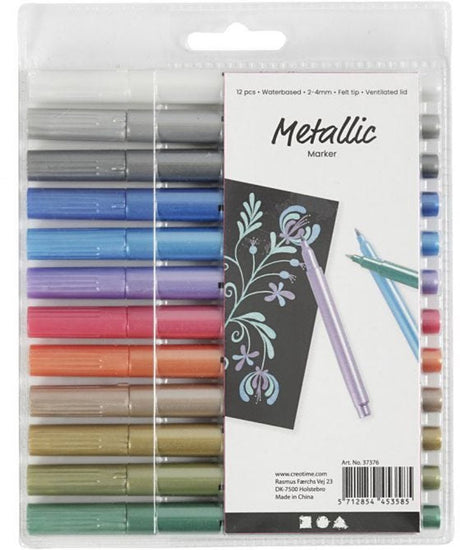 Creativ company metallic markers, 12st.