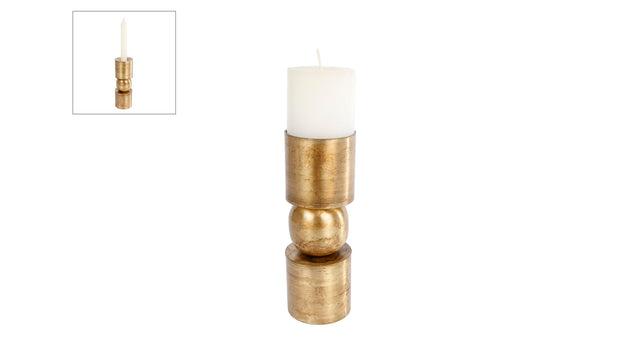 Theelichth kandelaar marco s goud metaal 6,2x6,2x17,5cm