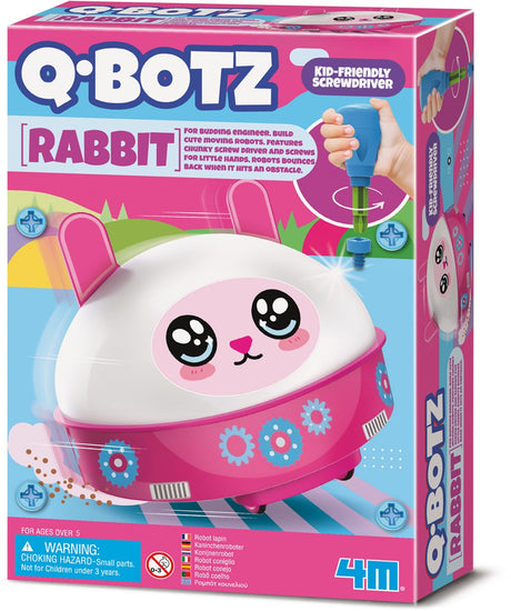 4m wetenschap en spel - bouw je eigen konijn robot - bouwpakket - kidzrobotix - q.botz - 5 jaar