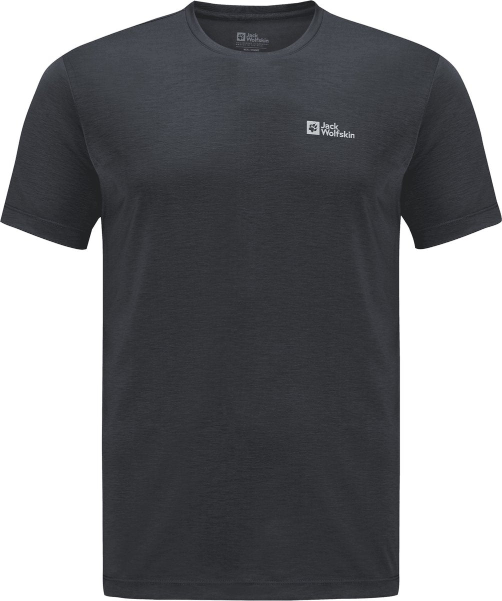 Jack wolfskin vonnan s s t m heren outdoorshirt - phantom - maat xl