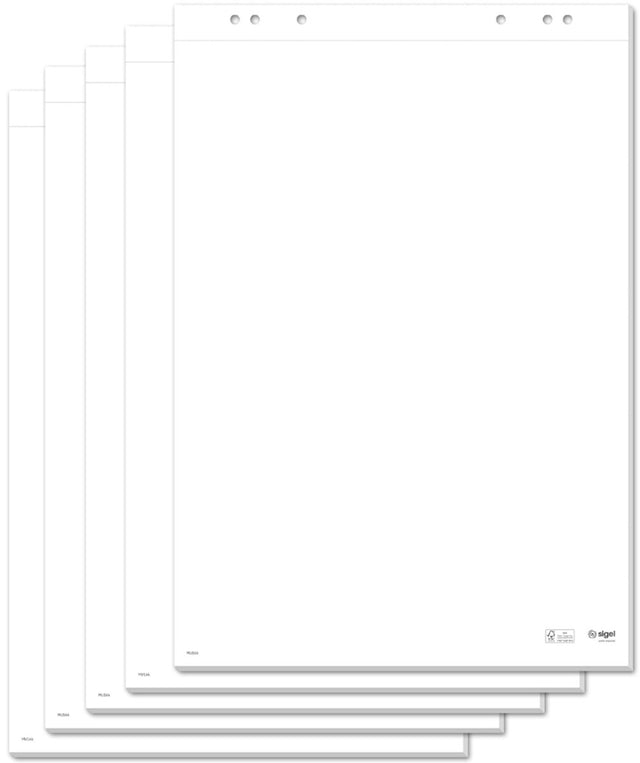 Sigel flipoverblok meet up 80g 68x98cm blanco 5 sets a 20 vel met perforatie
