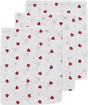 Meyco baby sweet heart washandjes - 3-pack - hydrofiel - red - 20x17cm