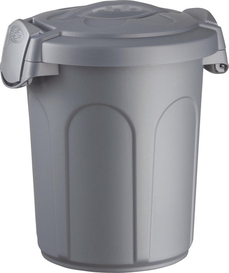 Stefanplast afvalemmer - speedy - voerton - prullenbak - ton met deksel - 8 liter - zilver - grijs