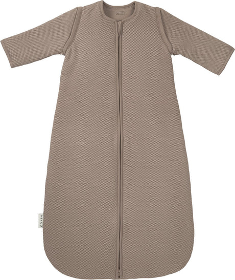 Meyco baby studio collection classic baby slaapzak - afritsbare mouwen - dark taupe - 60cm - 2.5 tog