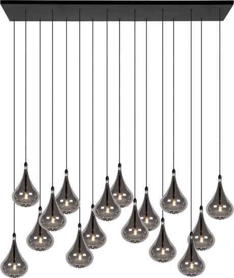 Lucide tears - hanglamp - led dimbaar - g4 - 16x1,5w 3000k - zwart