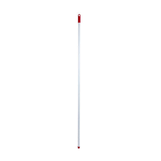 Luva bezemsteel metaal wit 140cm met schroefdraad