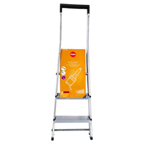 Hailo l40 huishoud trap 3-treeds aluminium (2 treden+bordes)