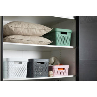 Curver infinity recycled dots opbergbox - 17l - antraciet