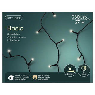 Lumineo kerstverlichting led bin bui 27 meter warm wit 360 lampjes