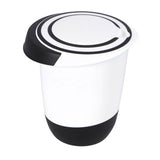 Basic mengkom met deksel 1.5l wit zwart