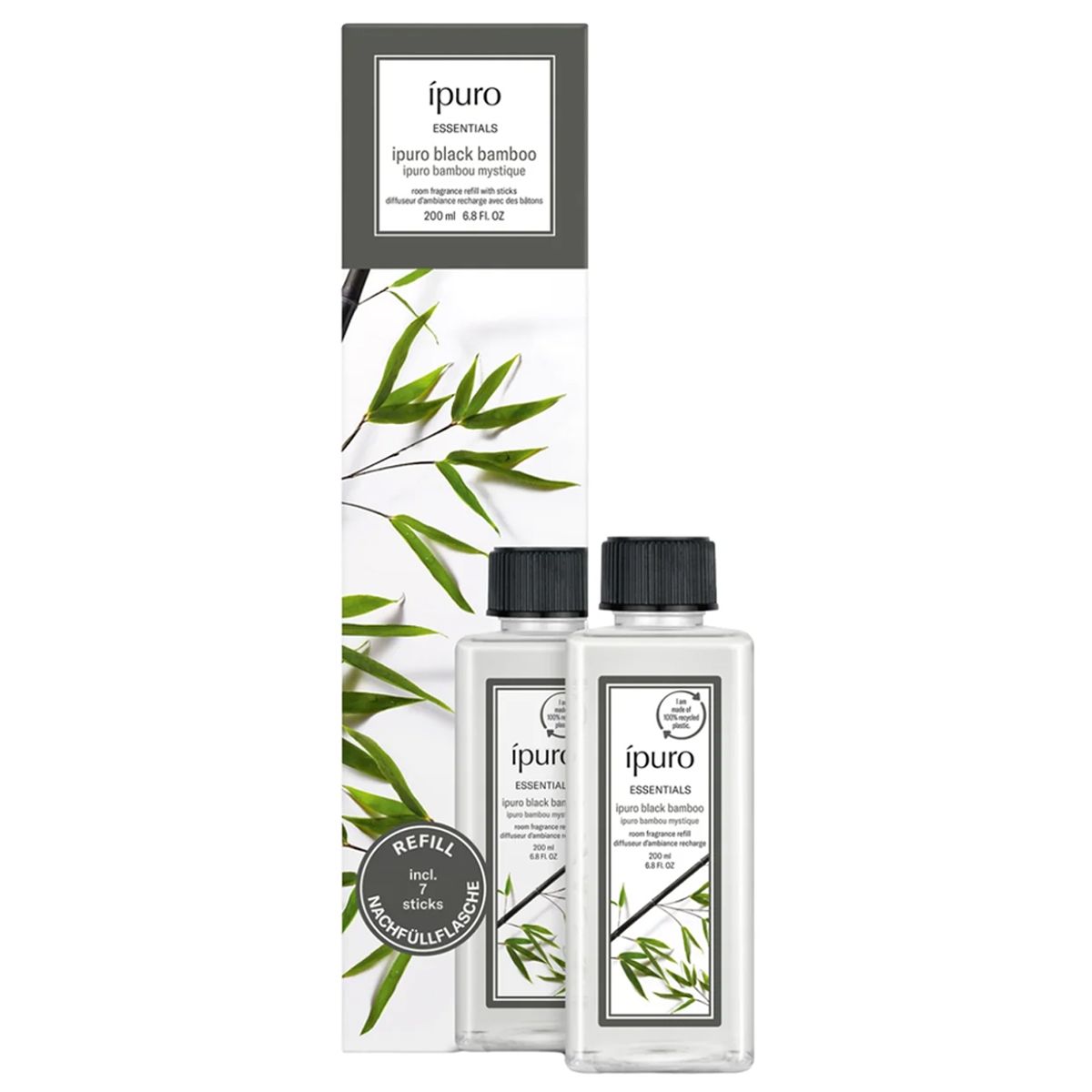 Ipuro geurdiffuser navulling black bamboo 200ml