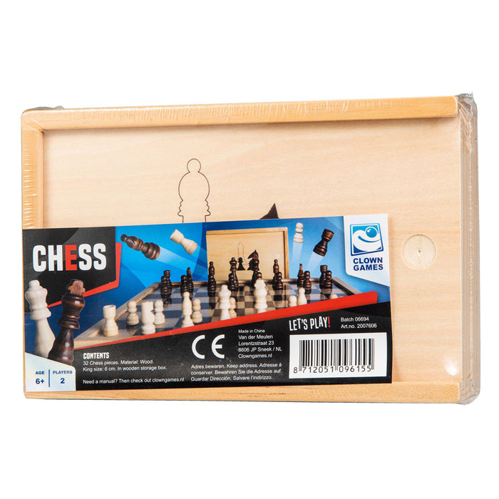 Clown games schaakstukken hout, 32dlg.