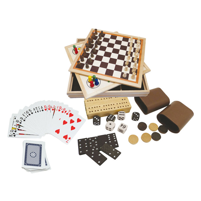 Clownspiele 9-in-1-Spielbox Holz