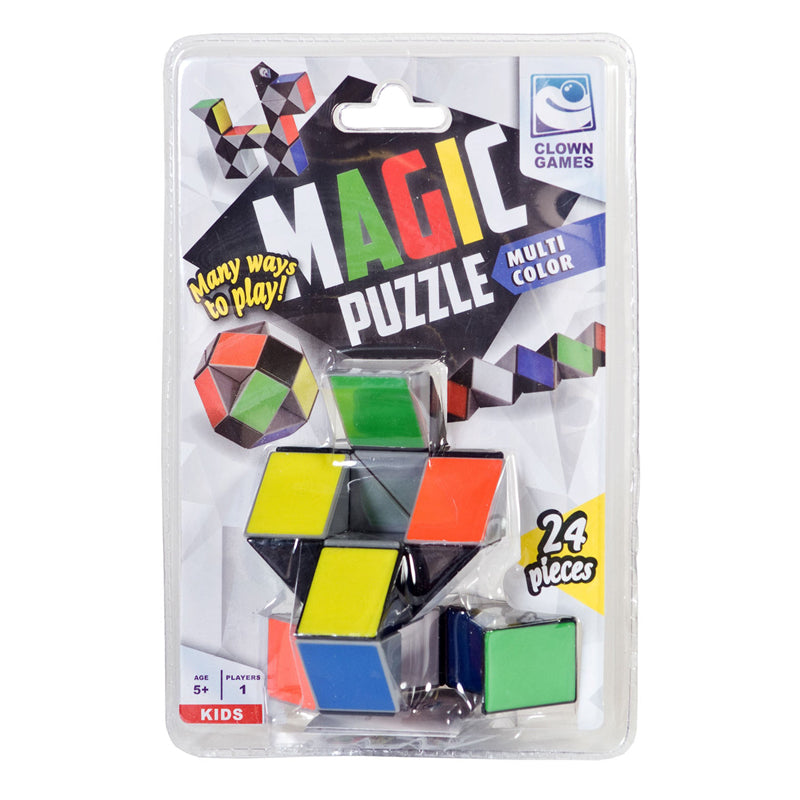 Clown games magic puzzle kleurrijke vormenpuzzel 24-delig multicolor.