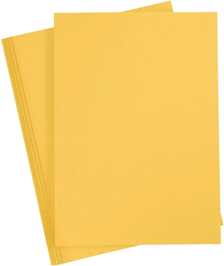 Creativ company hobby karton - a4 formaat - 20x vellen - geel - 180 grams - papier - knutselen met papier - knutselpapier