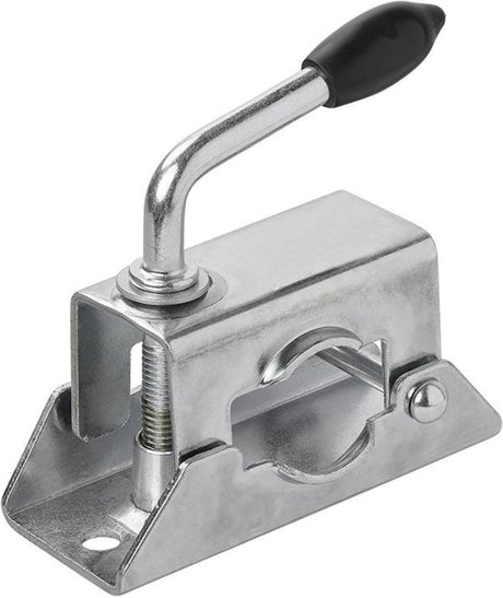 Proplus klem voor neuswiel en steunpoot ø 35 mm – voor aanhanger en caravan – traploos instelbaar – zilver