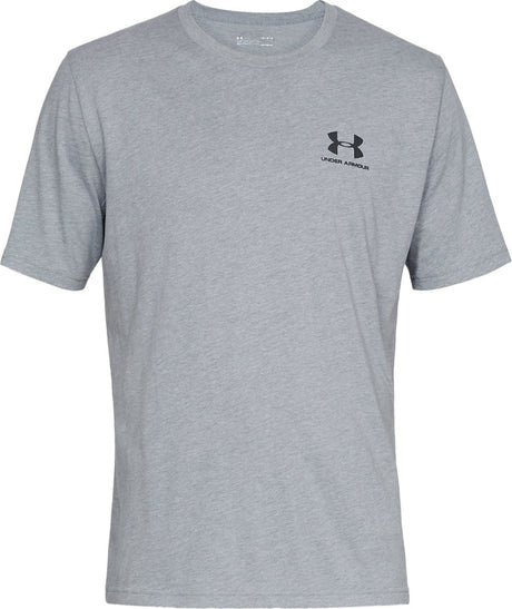 Under armour ua m sportstyle lc ss-gry heren sportshirt - steel light heather - zwart