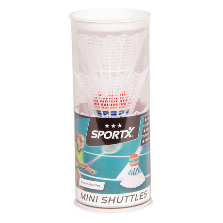 Sportx mini badminton shuttles in koker, 3st.