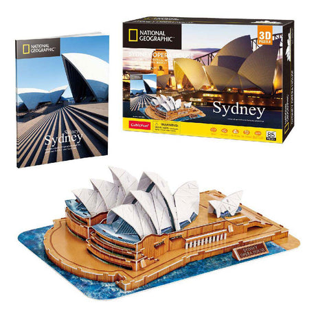 Cubic fun national geographic 3d puzzel sydney opera house - architectuur - 128 stukjes