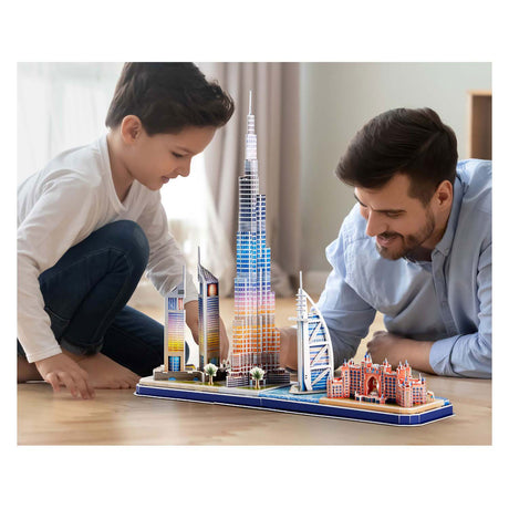 Cubic fun 3d puzzel city line dubai met led verlichting