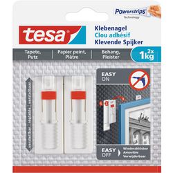 Tesa ® verstelbare klevende spijker voor behang pleisterwerk 1kg.2 in blister (per 2 stuks)