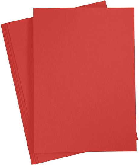 Creativ company hobby karton - a4 formaat - 20x vellen - rood - 180 grams - papier - knutselen met papier - knutselpapier