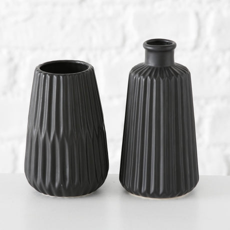 Boltze home vaas esko h17cm zwart