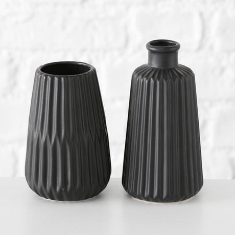 Boltze home vaas esko h17cm zwart
