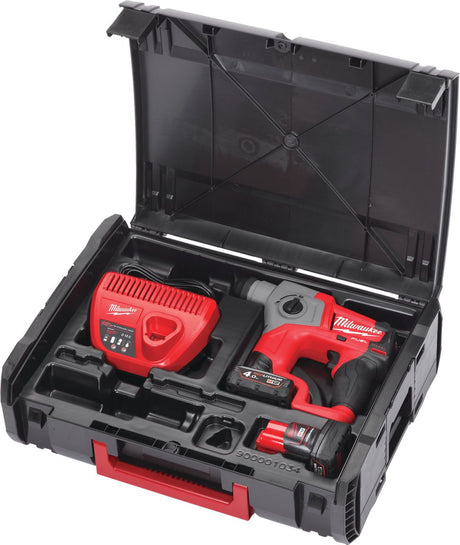 Milwaukee m12 ch-402x - accuklopboorhamer - 12v - inclusief koffer, 2x m12 accu, c12 c snellader