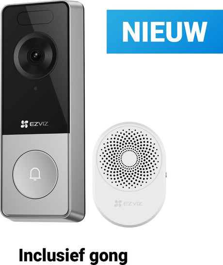 Ezviz hp8 3k slimme videodeurbel met chime – draadloze deurbel met camera –nachtzicht persoonsdetectie - eenvoudige installeren - wifi 6-geen maandkosten