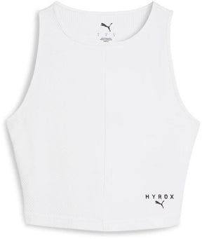 Puma x hyrox rib crop mouwloos t-shirt wit s vrouw