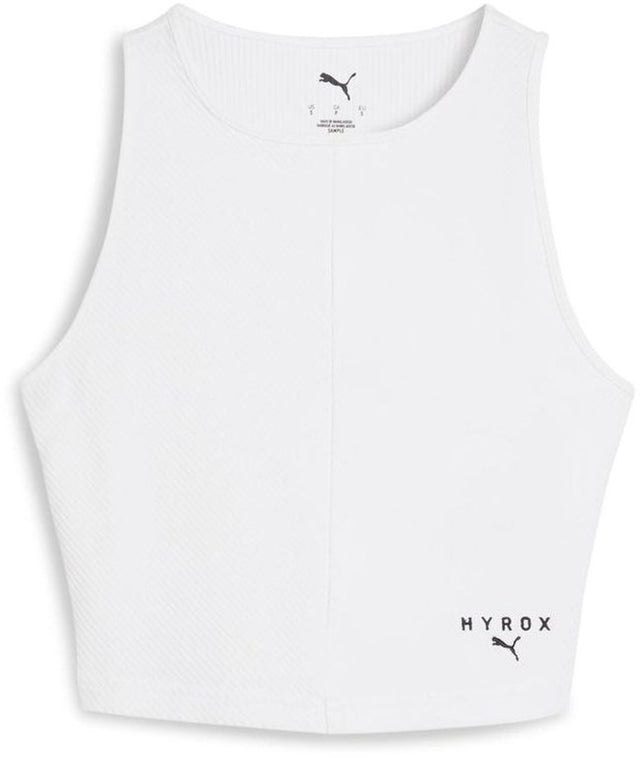 Puma x hyrox rib crop mouwloos t-shirt wit s vrouw