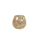 Theelichth nea goud mozaiek glas 7x10x9cm