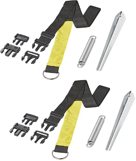 Proplus stormbandset - 2x3m - spanbanden - met clips - geschikt voor caravan- en camperluifels - inclusief haringen - zwart