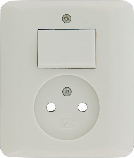 Berker combinatie stopcontact en schakelaar wissel polarwit