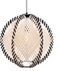 Eglo waverton hanglamp - e27 - ø 48 cm - zwart wit - textiel