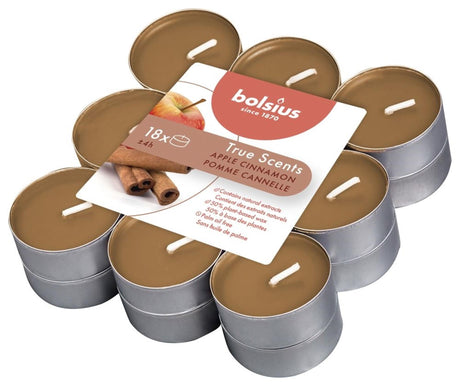 Bolsius geurtheelichten 4 uur pak a 18st true scents apple cinnamon
