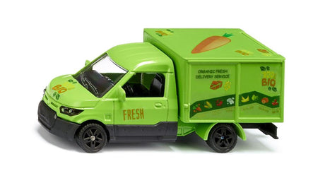 Siku 1941, streetscooter bio bezorgservice, speelgoedbestelbus, 1:50, metaal kunststof, groen, achterklep kan open, inclusief stickervellen