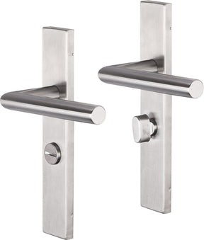Impresso deurkruk - harrow - voor binnen - vierkant deurschild met toiletsluiting - rvs - 2 stuks