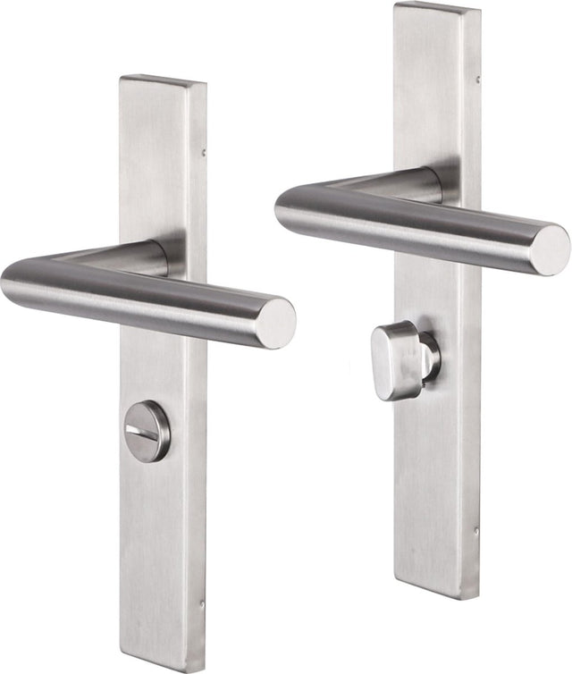 Impresso deurkruk - harrow - voor binnen - vierkant deurschild met toiletsluiting - rvs - 2 stuks