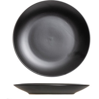 No brand bord 27cm mat zwart | 6 stuks