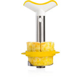 Vacuvin vacu vin ananassnijder deluxe – ananas schiller, ontkerner en snijder – rvs – inclusief partjessnijder
