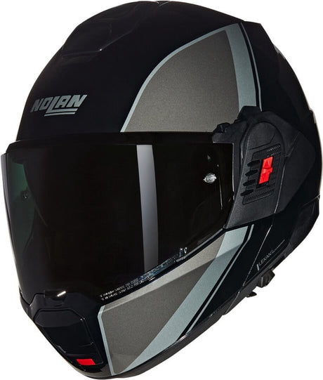 Nolan n120-1 verniciatura speciale 341 zwart grijs zilver glossy systeemhelm - maat xl - helm xl