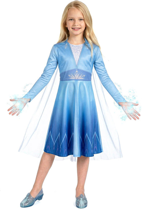 Disguise disney - frozen 2, elsa op reis basic plus , maat m (7-8 jaar), meisjes m