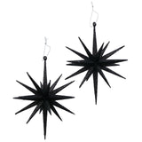 Boltze home deco hanger tove ø15xh15cm zwart met glitters- 2 stuks in verpakking