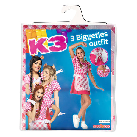 Studio 100 k3 verkleedjurk - 3 biggetjes, 3-5 jaar