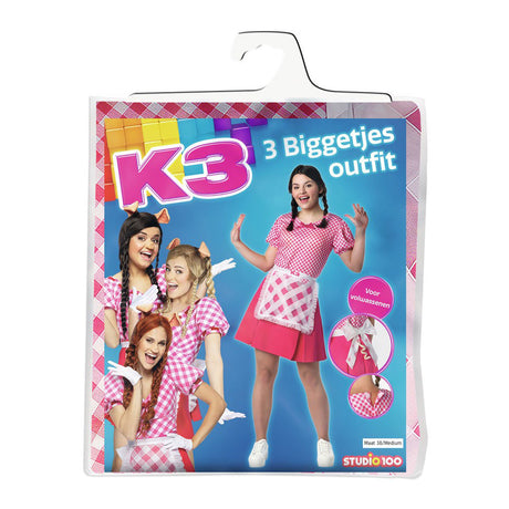 K3 verkleedkleding - verkleedjurk de 3 biggetjes - voor volwassenen