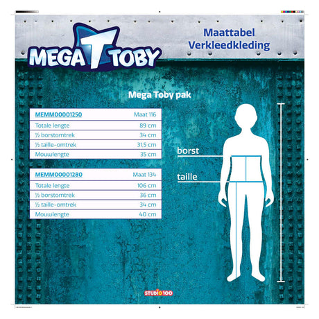 Mega mindy verkleedkleding - verkleedpak mega toby 6 8 jaar - maat 134