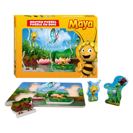 Maya de bij maya houten puzzel met dikke stukken - formaat a4