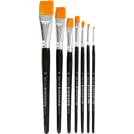 Creativ company http: www.cchobby.nl gold-line-penselen-afm-0-2-4-8-12-16-20-l-16-5-21-cm-b-1-7-mm-plat-7-stuk-1-doos